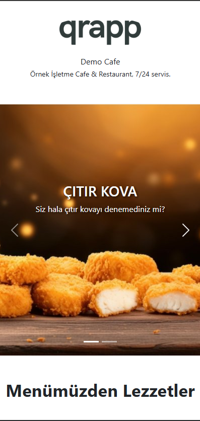 QR MENÜ UYGULAMASI V1